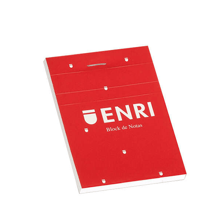 Enri Bloc de Notas Grapado Formato A7 Liso - 80 Hojas Microperforadas - Tapa Blanda Roja 1