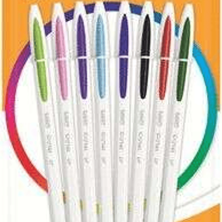 Bic Cristal Up Pack de 8 Boligrafos de Bola - Punta Redonda de 1.2mm - Trazo 0.6mm - Tinta con Base de Aceite - Cuerpo Blanco - Colores Surtidos 1