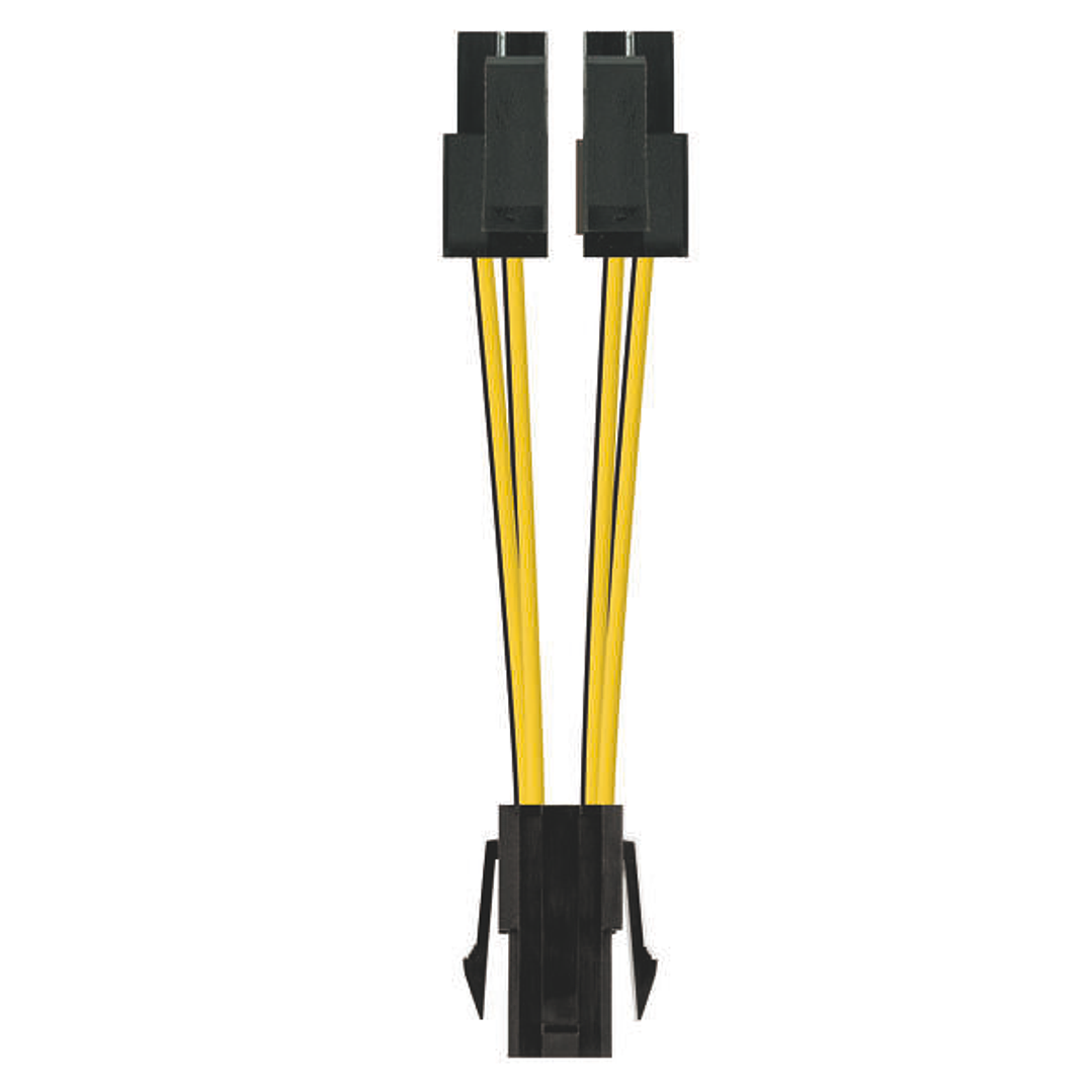 Nanocable Cable de Alimentacion para Microprocesador 4pin Hembra a 4+4pines Macho 0.15m 1