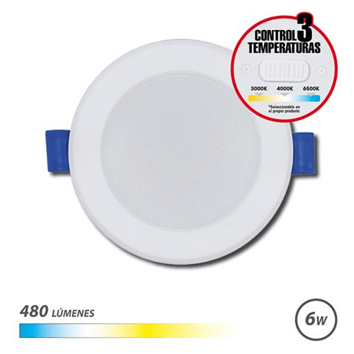 Elbat Downlight Circular 6W - 480Lm - Selector 3 Temperaturas - Color Blanco 1