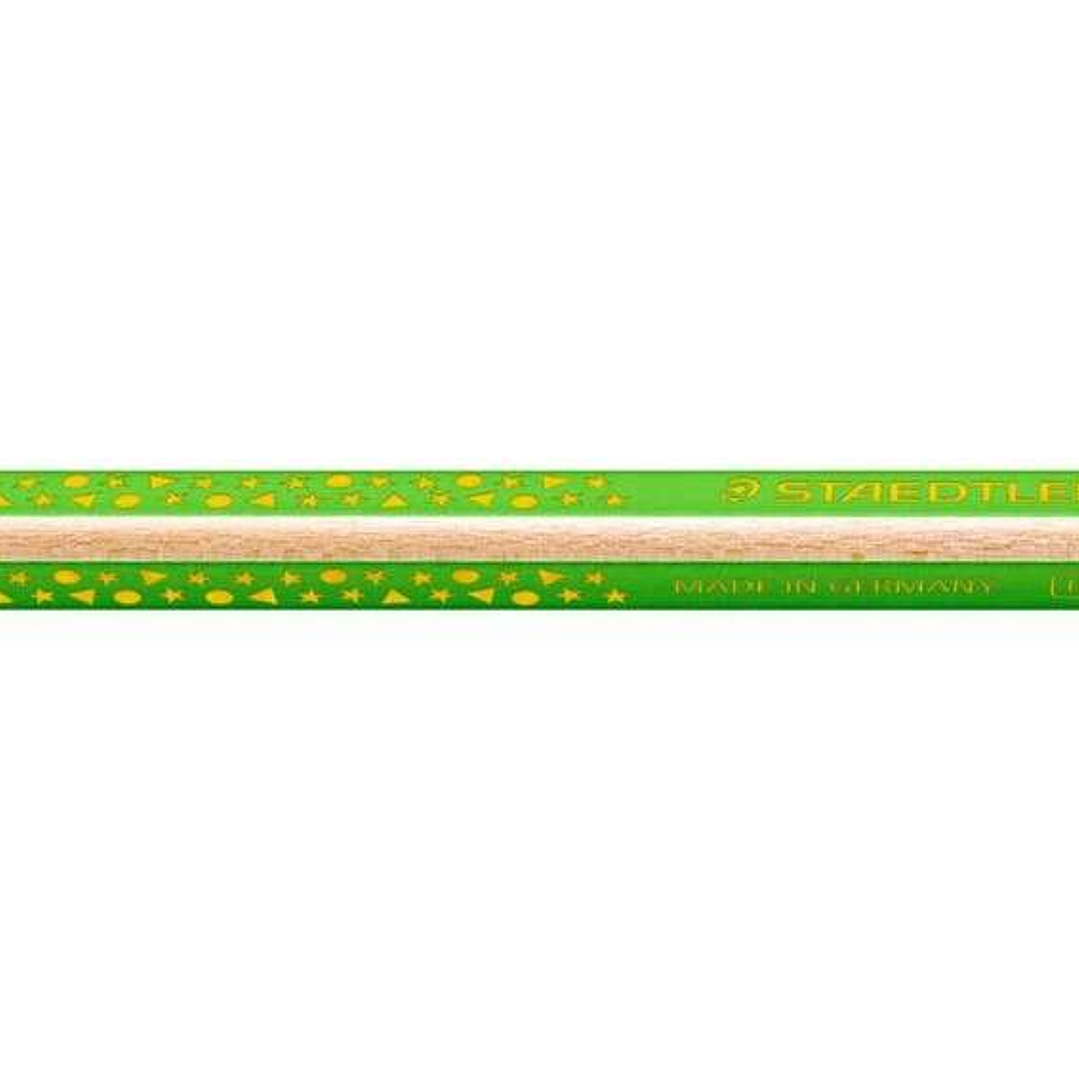 Staedtler Jumbo Noris 128 Lapiz Triangular de Color - Mina de 4mm - Resistencia a la Rotura - Diseño Ergonomico - Color Verde Claro 1