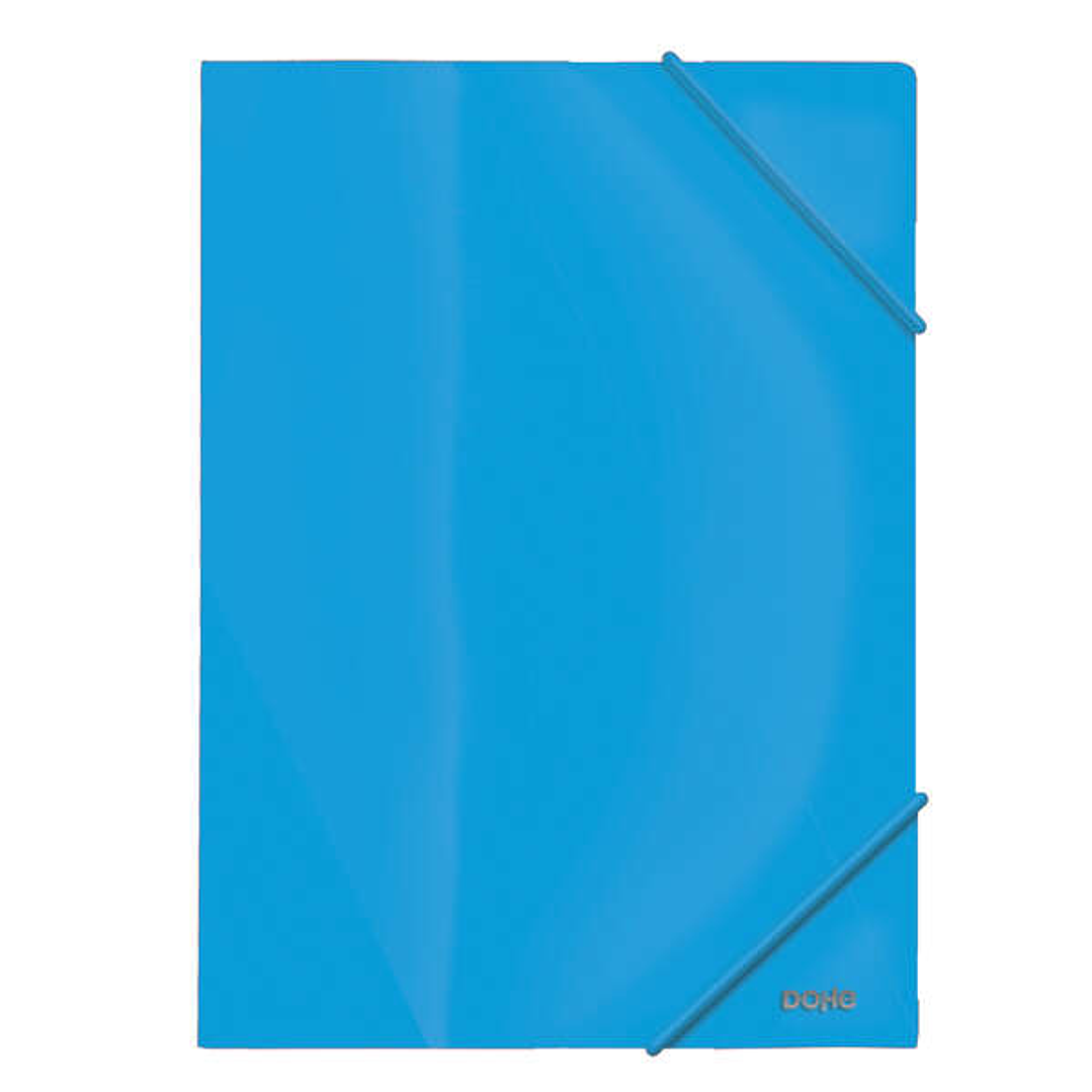 Dohe Carpeta de Gomas con Tres Solapas - 600 Micras - Fabricada en Polipropileno Opaco Cristal - Cierre de Gomas Redondas 1