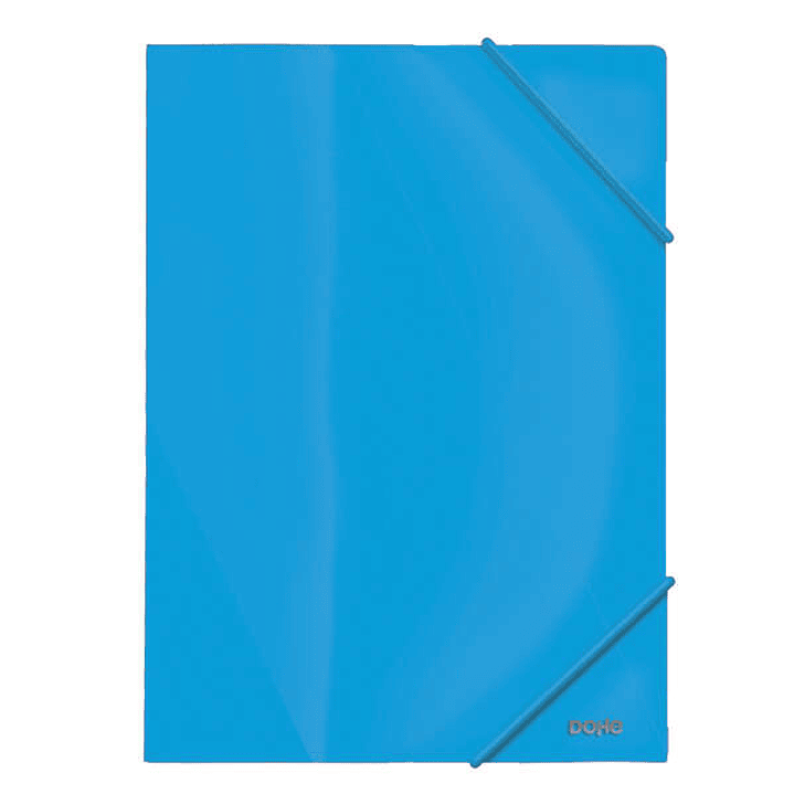 Dohe Carpeta de Gomas con Tres Solapas - 600 Micras - Fabricada en Polipropileno Opaco Cristal - Cierre de Gomas Redondas 1