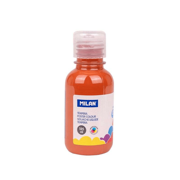 Milan Botella de Tempera 125ml - Tapon Dosificador - Secado Rapido - Mezclable - Color Marron 1