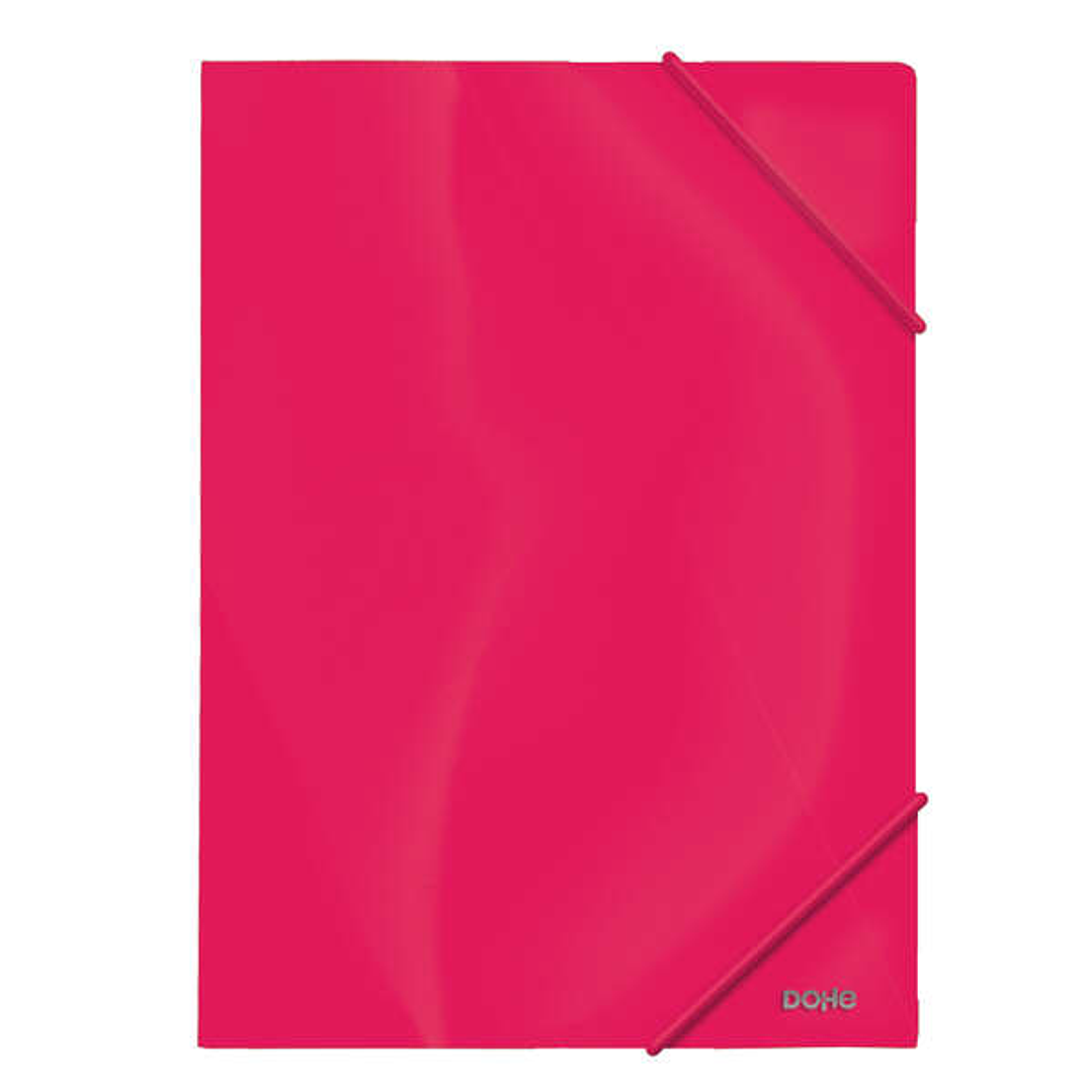 Dohe Carpeta de Gomas con Tres Solapas - 600 Micras - Fabricada en Polipropileno Opaco Cristal - Cierre de Gomas Redondas 1