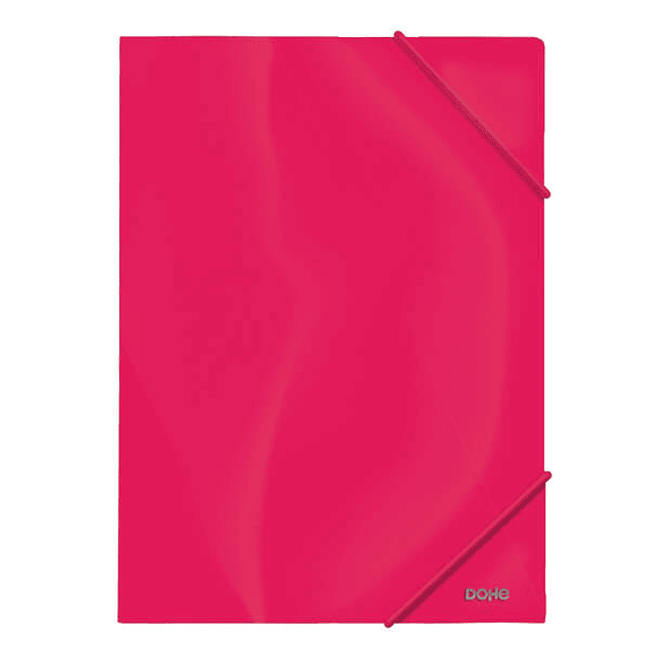 Dohe Carpeta de Gomas con Tres Solapas - 600 Micras - Fabricada en Polipropileno Opaco Cristal - Cierre de Gomas Redondas 1