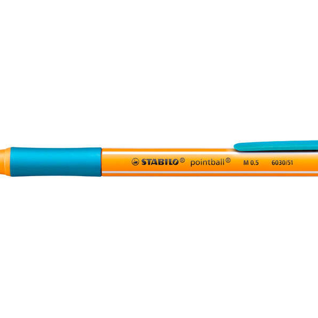 Stabilo Pointball Boligrafo Retractil - Punta de 1mm - Tinta con Base de Aceite - Recargable - 79% Plastico Reciclado - Grip Antideslizante - Color Tu 1