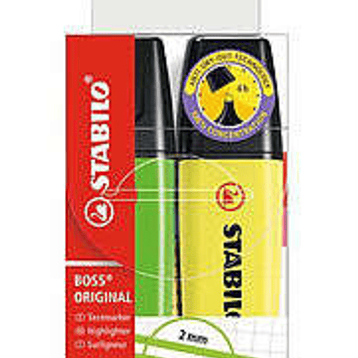 Stabilo Boss 70 Pack de 2 Marcadores Fluorescentes - Trazo entre 2 y 5mm - Recargable - Tinta con Base de Agua - Colores Surtidos 1