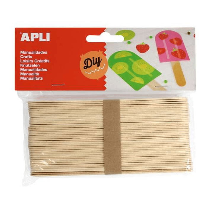 Apli Pack de 40 Palos Polo Jumbo de Madera Natural 150 x 18 mm - Color Madera 1