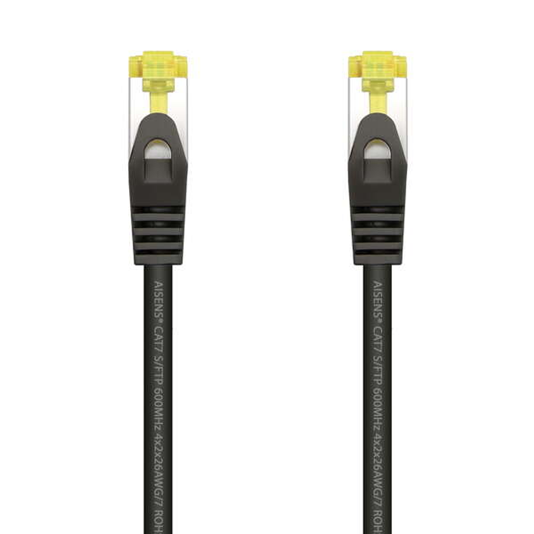 Aisens Cable de Red Latiguillo RJ45 LSZH Cat.7 600 MHz S/FTP PIMF AWG26 - 25cm - Color Negro 1
