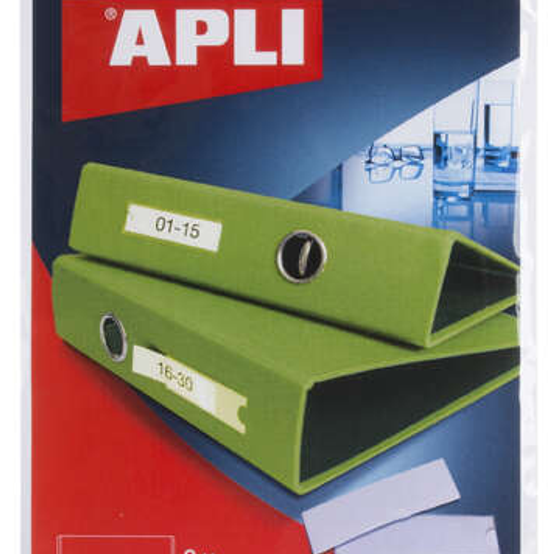 Apli Bolsillos Adhesivos para Etiquetas - 35 x 75mm - Cambia la Informacion de la Etiqueta Segun tus Necesidades - Contiene 8 Bolsillos por Bolsa 1