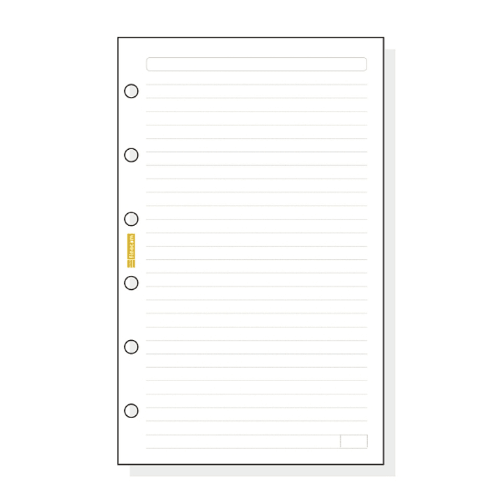 Finocam C341 Recambio para Agendas Classic - Lineas Guia - Formato 603 - 79x127x5mm - Color Blanco 1