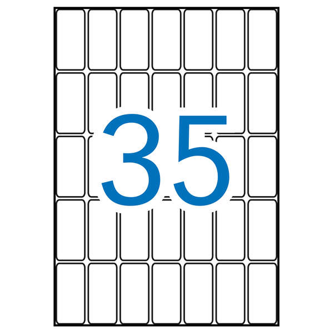 Apli Pack de 525 Etiquetas Rectangulares 18x40mm - 15 Hojas A5 por 35 Etiquetas - Adhesivo Permanente - Cantos Romos - Color Blanco 1