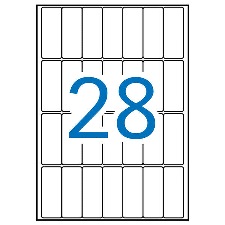 Apli Pack de 420 Etiquetas Rectangulares 20x50mm - 15 Hojas A5 por 28 Etiquetas - Adhesivo Permanente - Cantos Romos - Color Blanco 1
