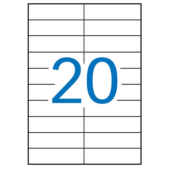 Apli Pack de 300 Etiquetas Rectangulares 21 x 74.6mm - Formato A5 - 15 Hojas por 20 Etiquetas - Adhesivo Permanente - Cantos Rectos - Color Blanco 1