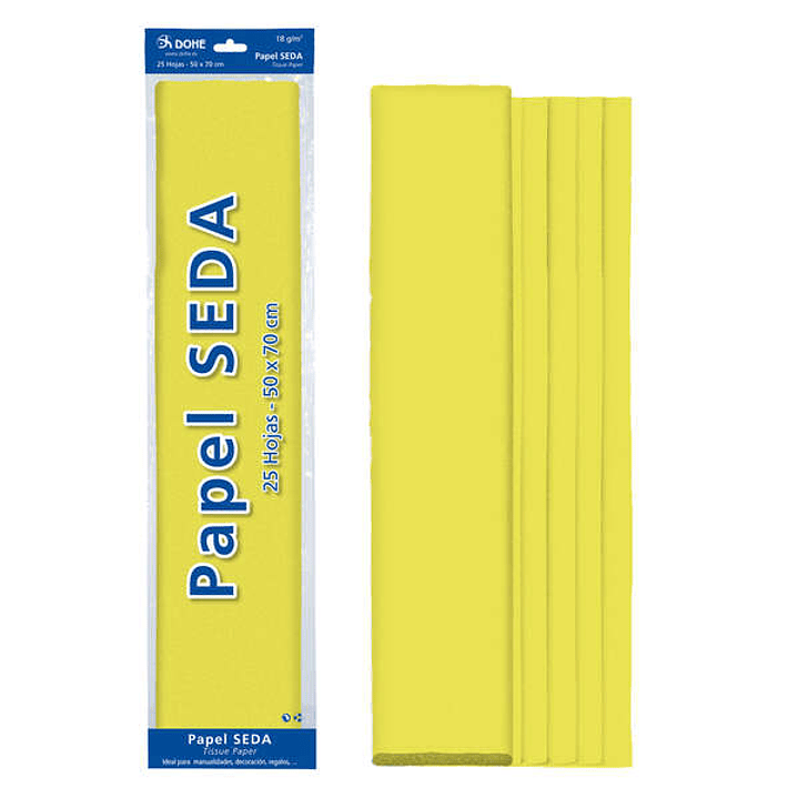 Dohe Papel Seda de 18g - 50x70cm - Ideal para Manualidades y Decoracion - Se Sirve en Bolsas de 25 Hojas 1