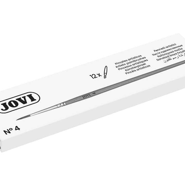 Jovi Pinceles Artisticos Pelo Poney Nº 4 - Pelo Natural - Mango de Madera - Calibre 00 al 12 - Punta Redonda - Pelo Suave - Color Varios 1