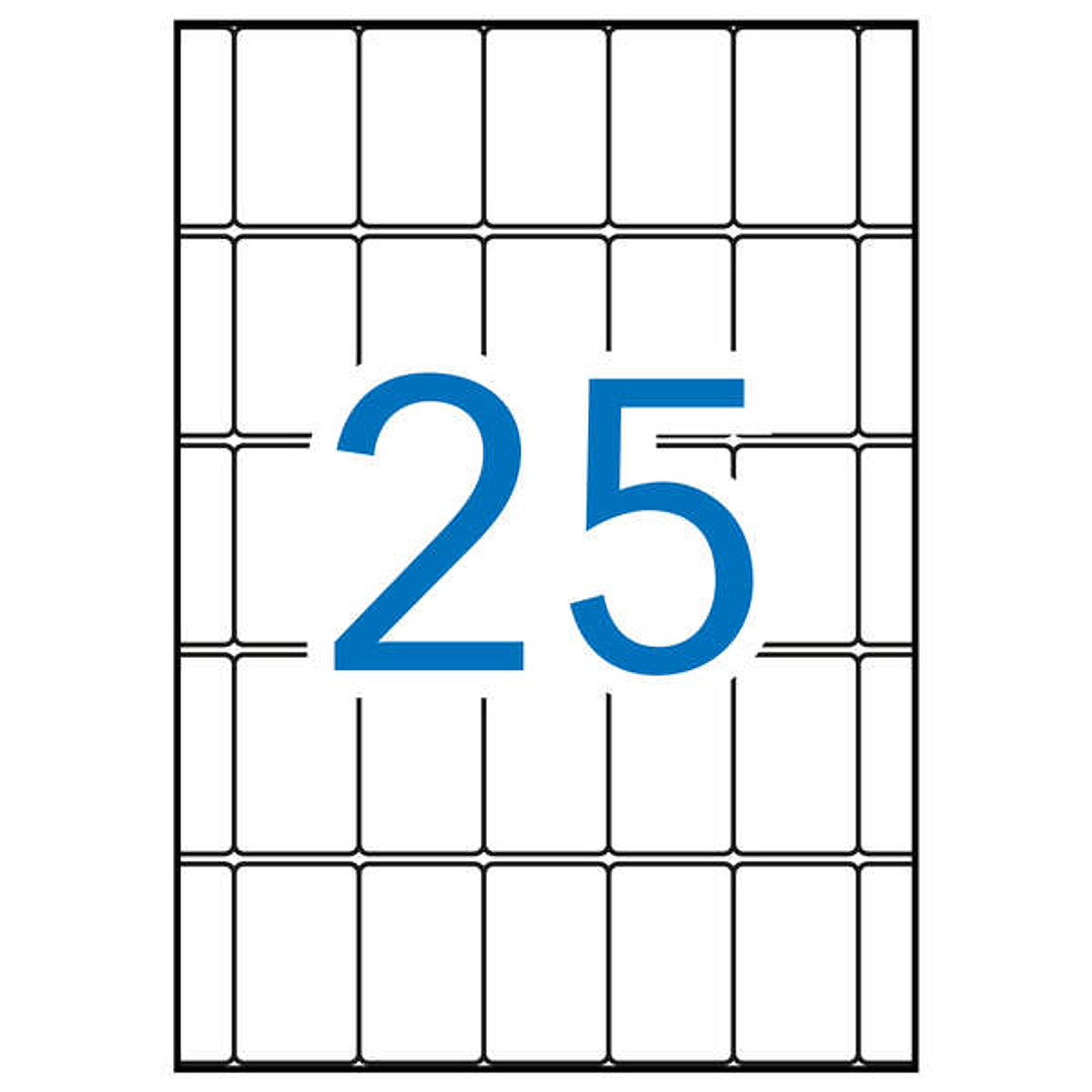 Apli Pack de 375 Etiquetas Rectangulares 25x40mm - 15 Hojas A5 por 25 Etiquetas - Adhesivo Permanente - Cantos Romos - Color Blanco 1