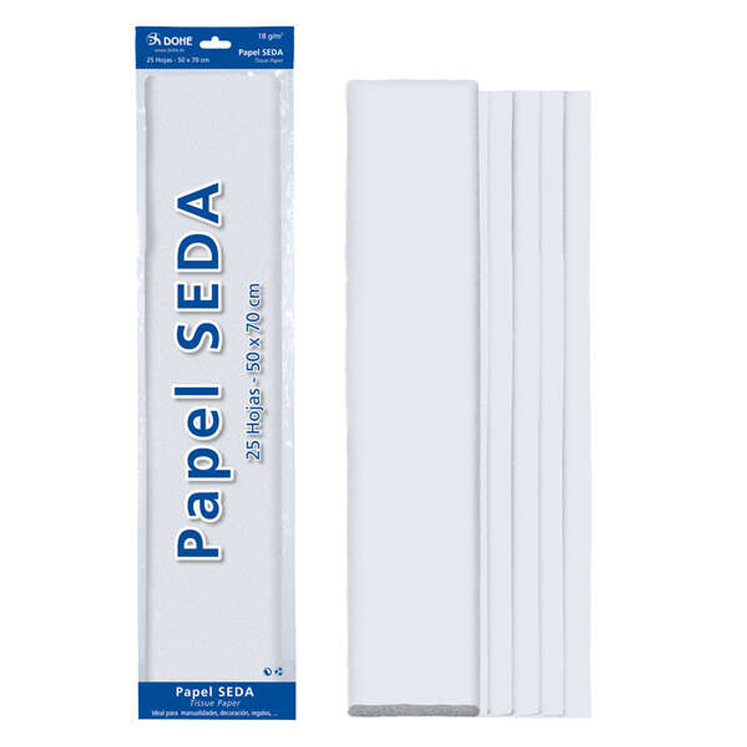 Dohe Papel Seda de 18g - 50x70cm - Ideal para Manualidades y Decoracion - Se Sirve en Bolsas de 25 Hojas 1