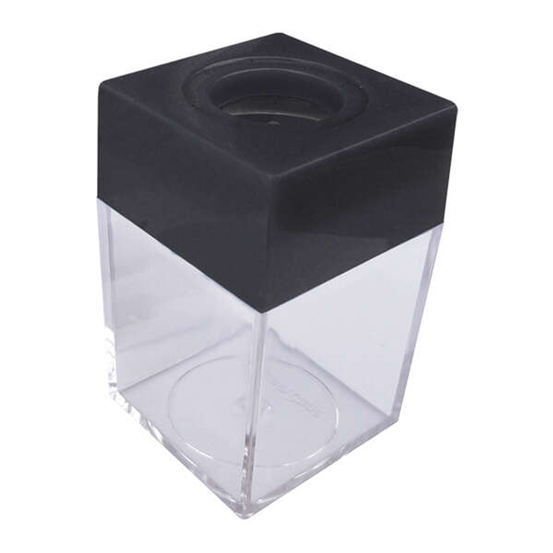 Dohe Portaclips en Plastico con Deposito Transparente - 42x42x70mm - Embocadura Imantada de Color Negro 1