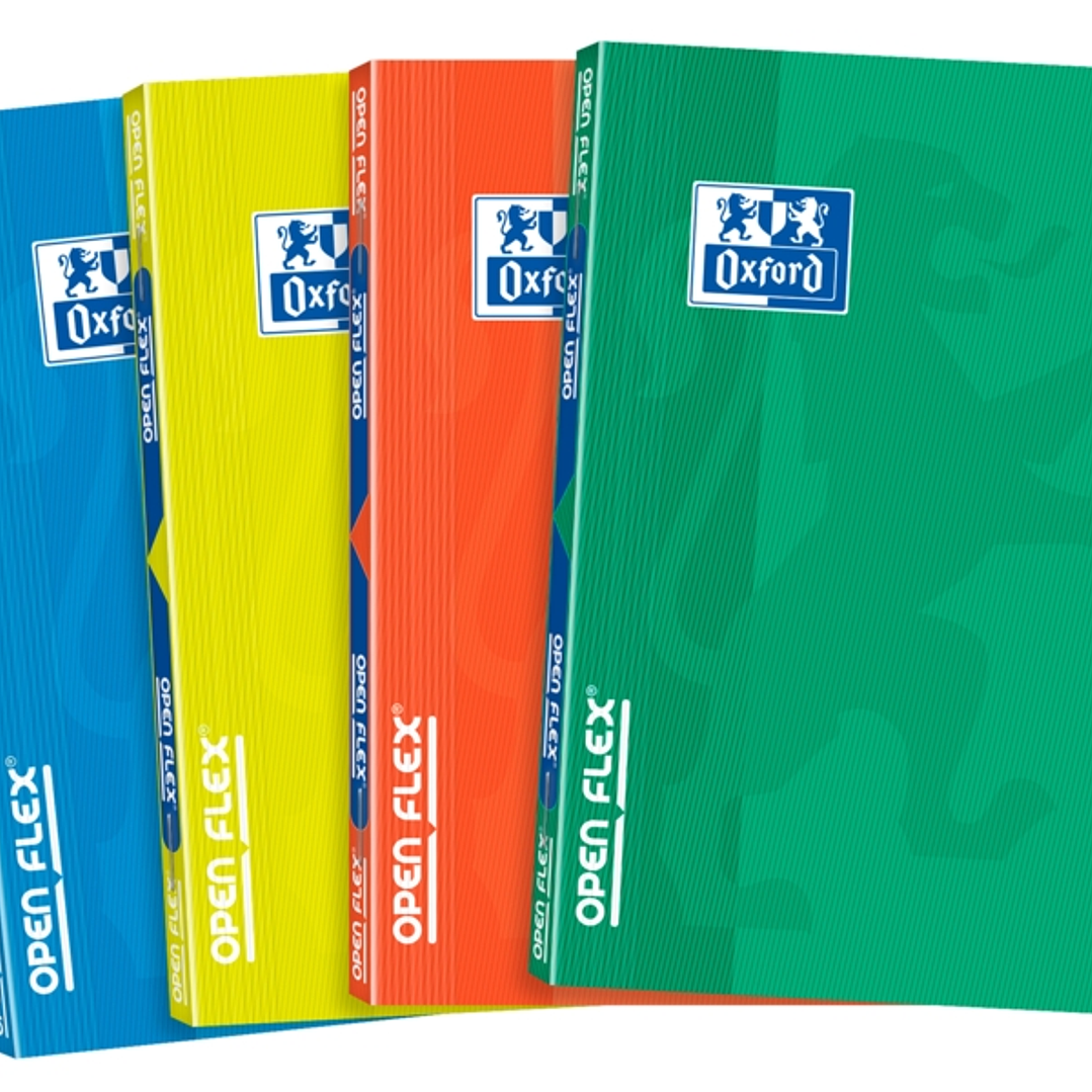 Oxford School Classic Openflex Libreta Grapada A6 48 Hojas Cuadricula 5x5 - Tapa de Plastico Translucido - Ideal para Estudiantes - Colores Surtidos 1