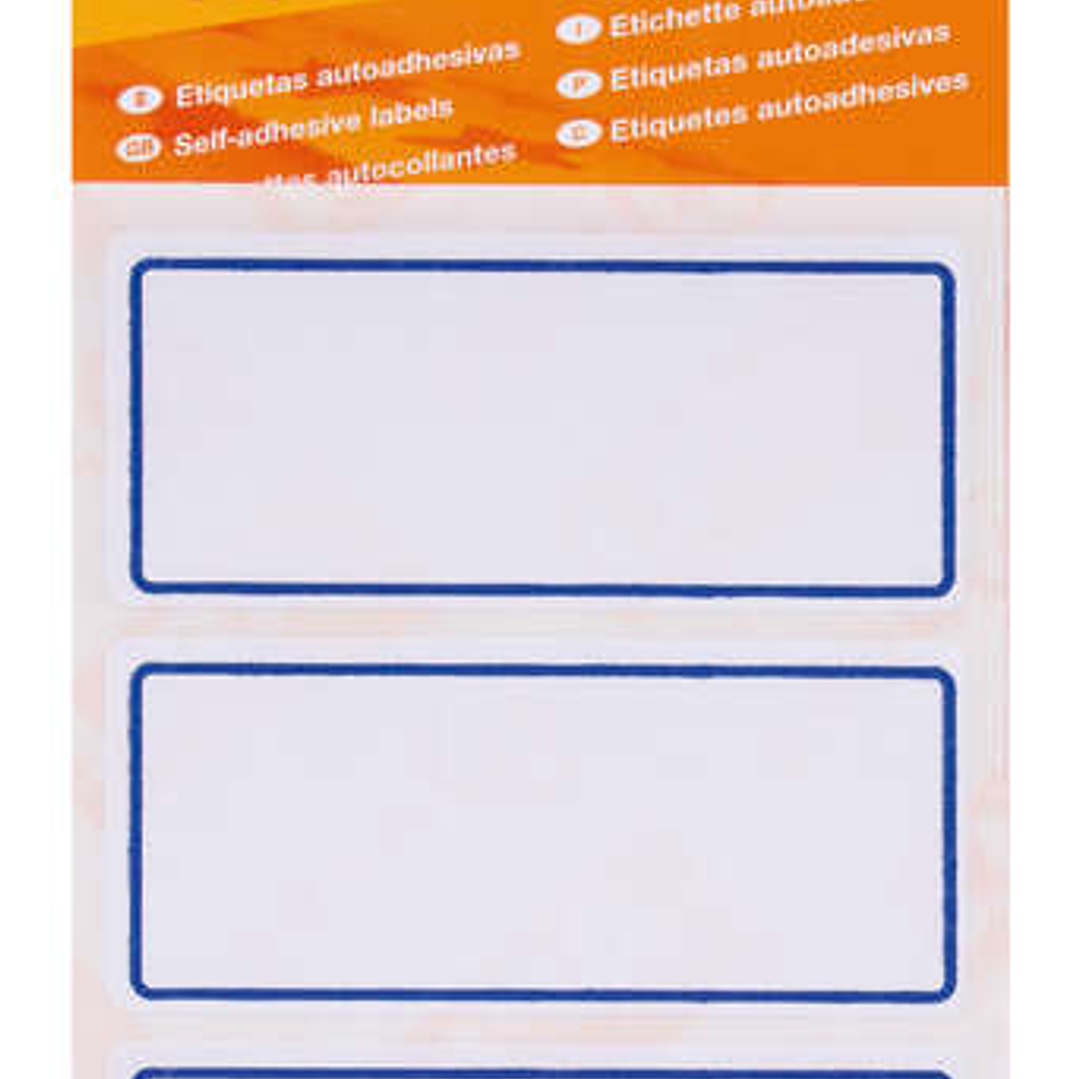 Apli Etiquetas Adhesivas Escolares Basicas - Tamaño 78x34mm - 6 Hojas (18 Etiquetas) - Adhesivo Permanente de Alta Calidad - Color Blanco con Ribete A 1