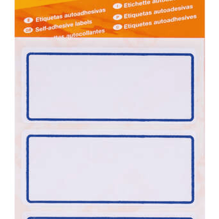 Apli Etiquetas Adhesivas Escolares Basicas - Tamaño 78x34mm - 6 Hojas (18 Etiquetas) - Adhesivo Permanente de Alta Calidad - Color Blanco con Ribete A 1