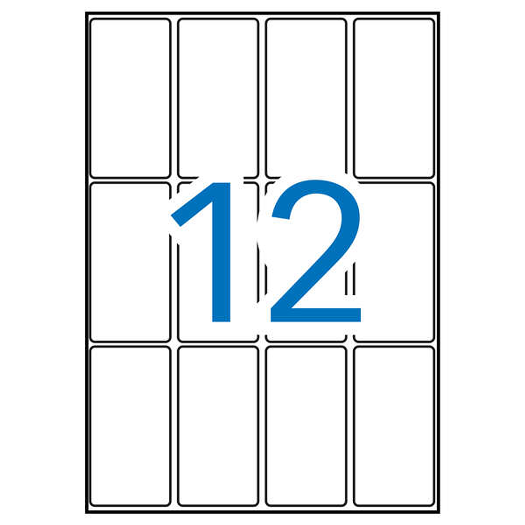 Apli Pack de 180 Etiquetas 34.0x67.0mm - 15 Hojas A5 x 12 Etiquetas - Adhesivo Permanente - Cantos Rectos - Color Blanco 1