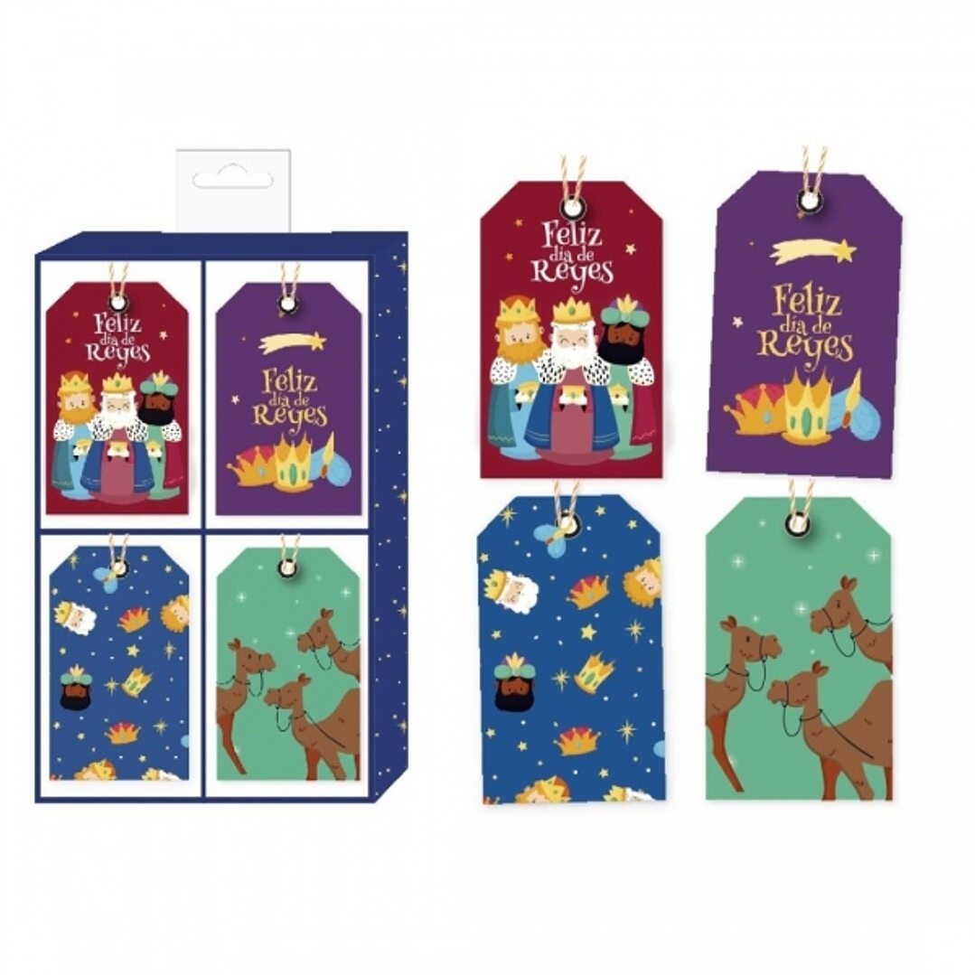 Bismark Pack de 24 Etiquetas Colgantes para Regalos - 4 Diseños Navideños - Incluyen Cordon 1