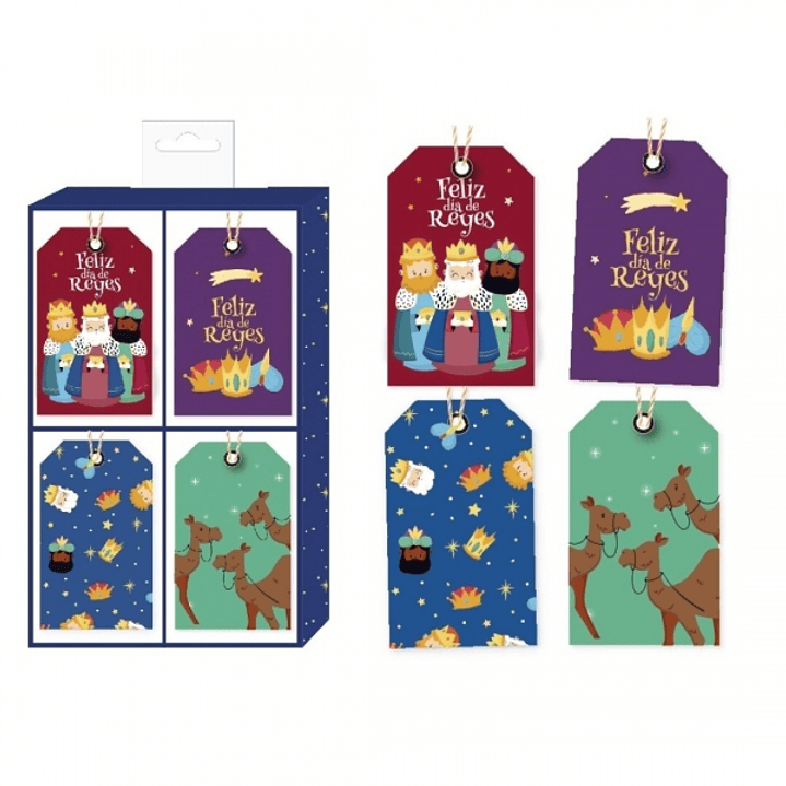 Bismark Pack de 24 Etiquetas Colgantes para Regalos - 4 Diseños Navideños - Incluyen Cordon 1