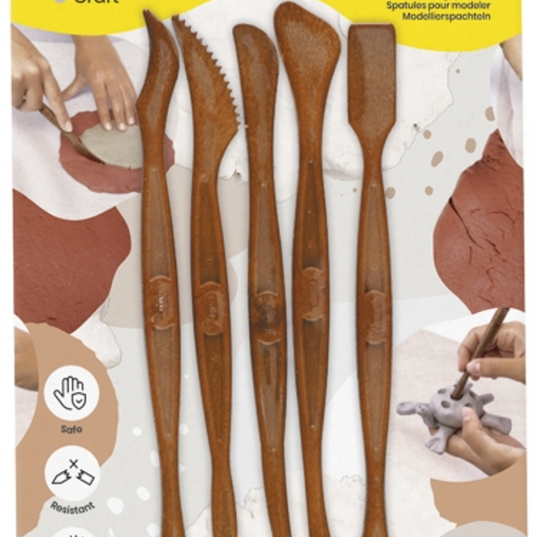 Jovi Modelling Spatulas Skin Pack 5 Modeladores para Arcilla, Barro y Plastilina - Herramientas de Moldeado - Accesorios para Creaciones Artisticas -  1