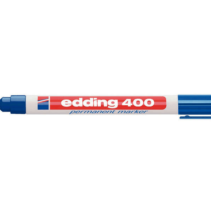 Edding 400 Rotulador Permanente - Punta Redonda - Trazo 1 mm. - Recargable - Secado Rapido - Color Azul 1