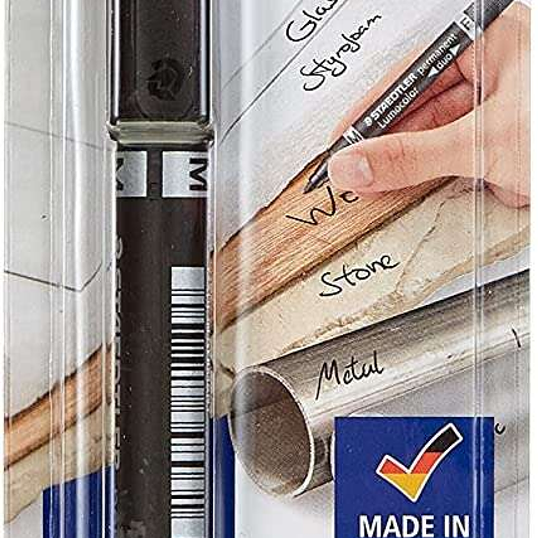 Staedtler Lumocolor 358 Rotulador Permanente de Doble Punta - Trazos de 0.6mm y 1.5mm Aprox - Secado Rapido - Color Negro 1