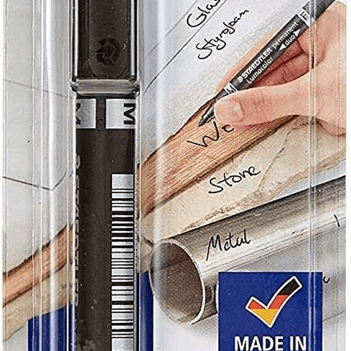 Staedtler Lumocolor 358 Rotulador Permanente de Doble Punta - Trazos de 0.6mm y 1.5mm Aprox - Secado Rapido - Color Negro 1