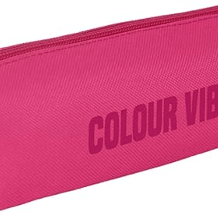 Dohe Colour Vibes Portatodo Cuadrado - Cierre con Cremallera y Tirador de Goma - Color Rosa 1