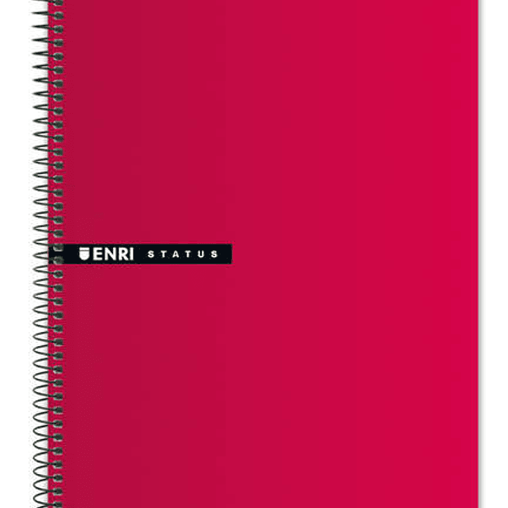 Enri Status 4º Tapa Dura Cuaderno Espiral 4x4 con Margen 100 Hojas Rojo - Cuaderno de Tapa Dura - Cuadriculado 4x4 con Margen - 100 Hojas de Alta Cali 1