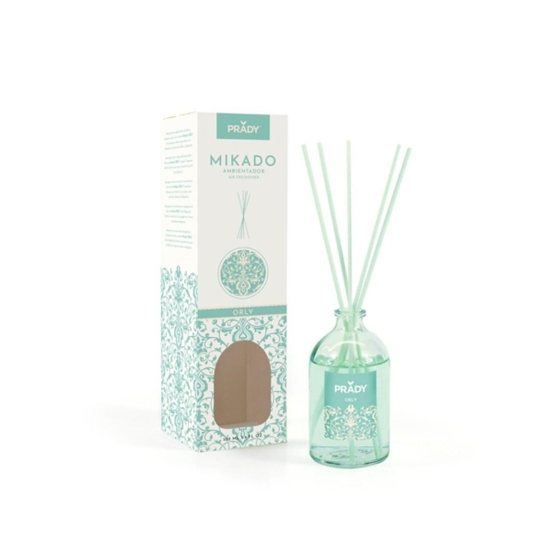 Prady Ambientador Mikado Orly - Frasco de Cristal 100 ml y Varitas Difusoras 1