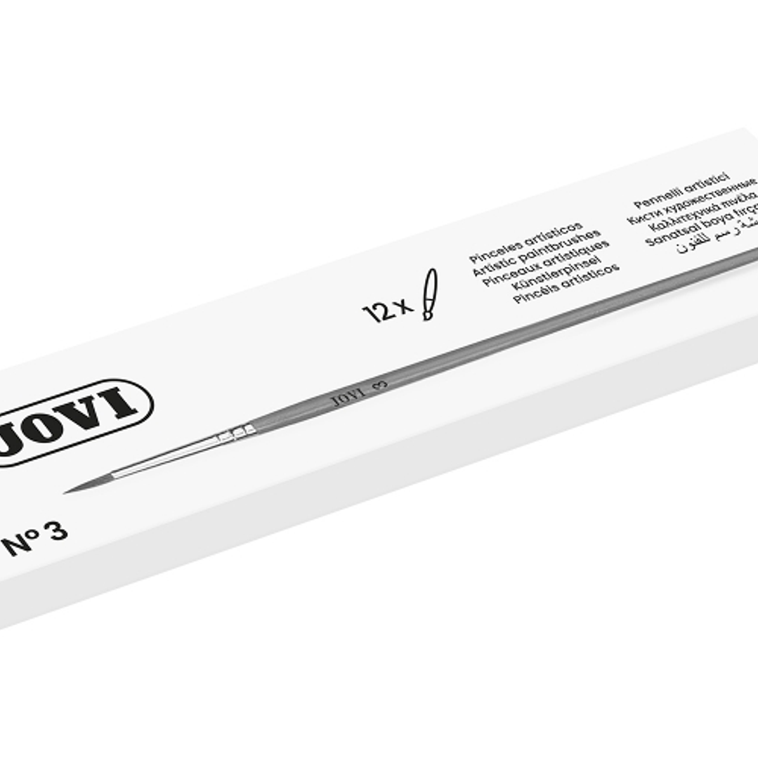 Jovi Pincel Artistico Nº 3 - Pelo Natural Suave - Mango de Madera - Punta Redonda 1