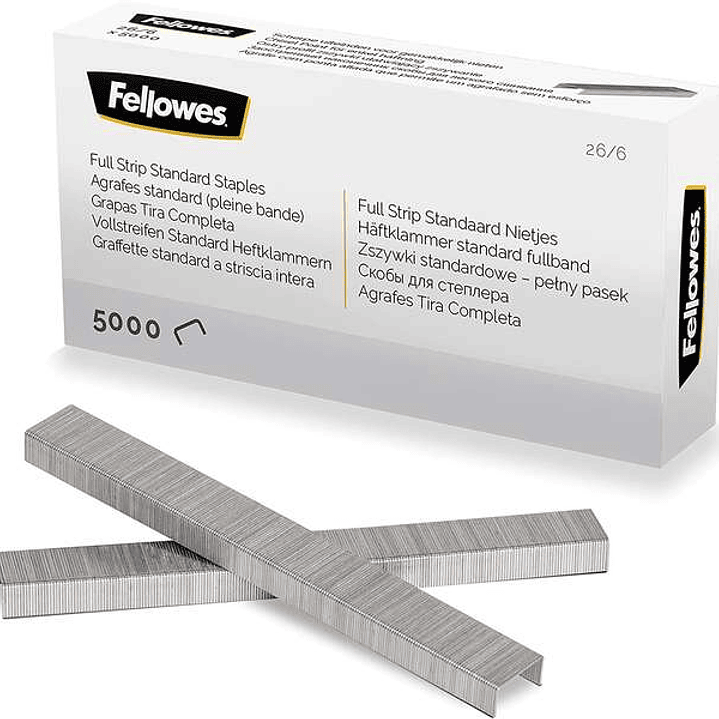 Fellowes Grapas de Carga Completa 26/6 - Capacidad de Grapado Aprox 25 Hojas - Caja de 5000 Grapas 1