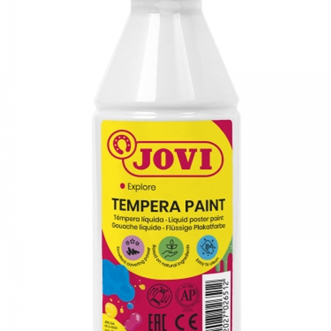 Jovi Tempera Paint Tempera Liquida 250ml - Base Agua - Lista para Usar - Alto Poder Cubriente - Secado Rapido - Excelente Fluidez - Adherencia en Mult 1