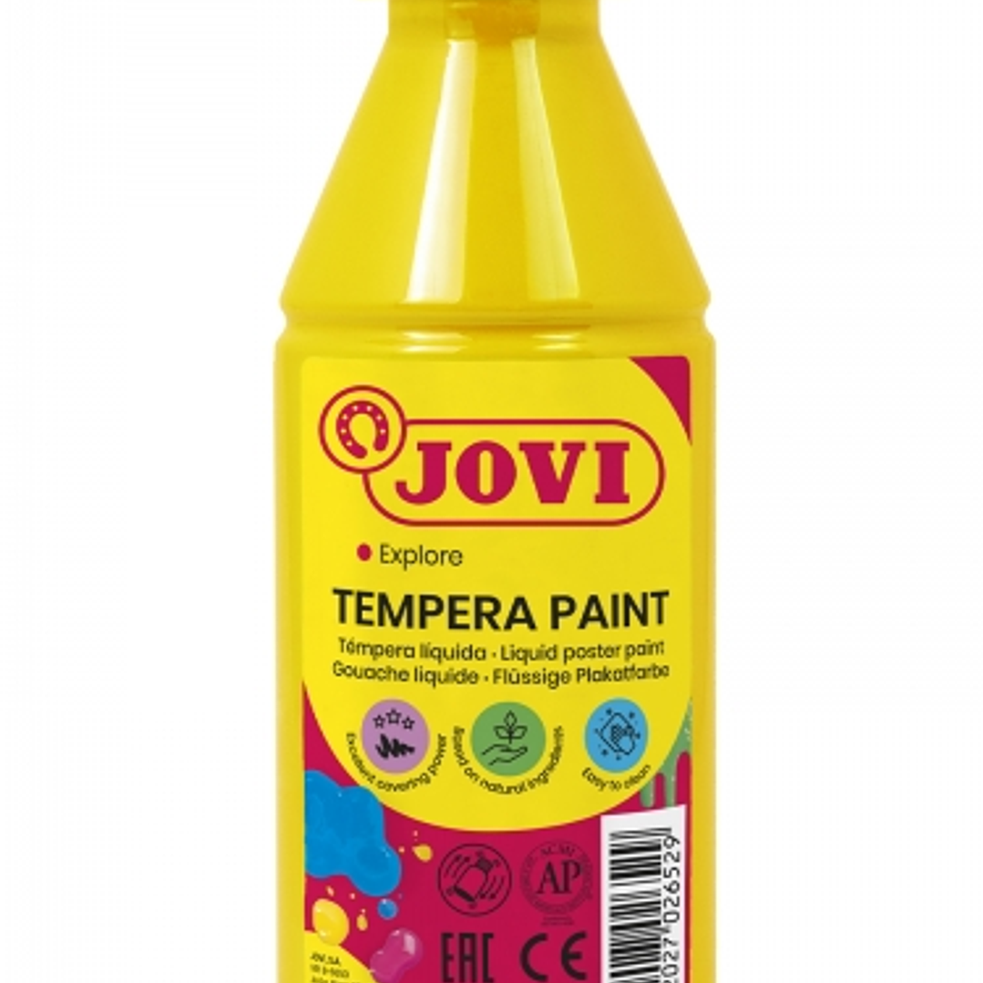 Jovi Tempera Paint Tempera Liquida 250ml - Base Agua - Lista para Usar - Alto Poder Cubriente - Secado Rapido - Excelente Fluidez - Adherencia en Mult 1