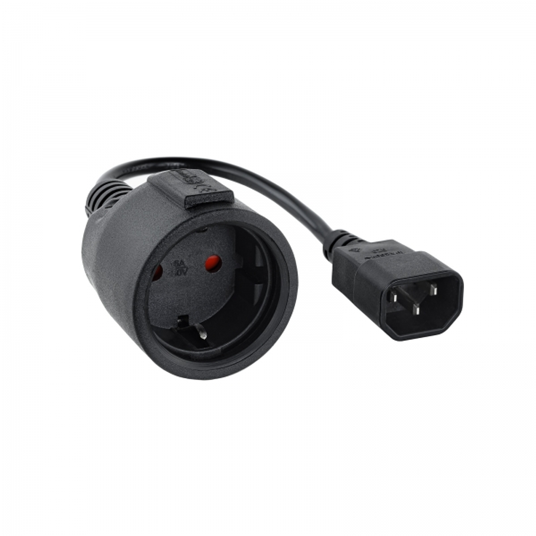 Nanocable Cable Adaptador de Corriente para SAIS C14/M a CEE7/H 16A 0.5m - Color Negro 1