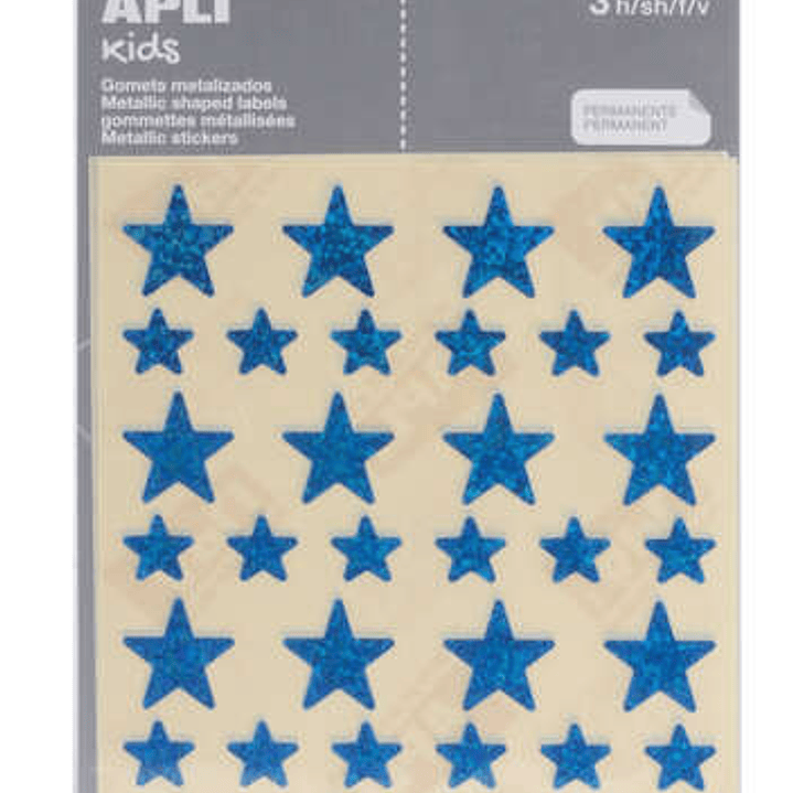 Apli Gomets Estrella Holograficos - Tamaño 12.5mm y 19.5mm - Adhesivo Permanente - 120 Gomets por Bolsa - Desarrollo de Habilidades y Creatividad - Co 1