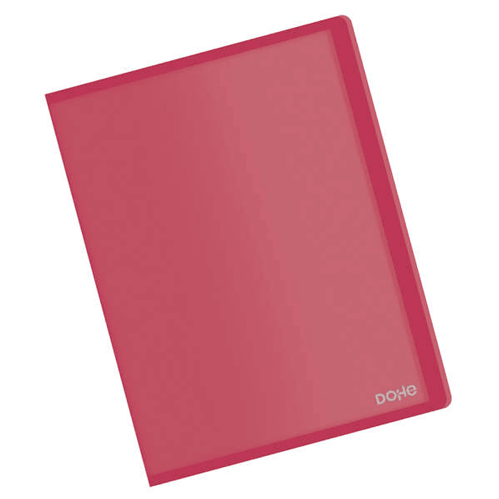Dohe Carpeta con 10 Fundas A4 - Tapa Flexible de Polipropileno - Fundas Transparentes Soldadas - Color Rojo 1