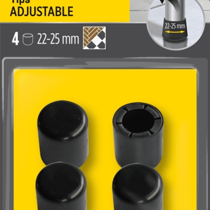 Scotch Pack de 4 Conteras Ajustables - Diametro de 22-25mm - Color Negro 1