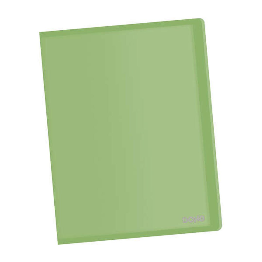 Dohe Carpeta con 10 Fundas A4 - Tapa Flexible de Polipropileno - Fundas Transparentes Soldadas - Color Verde 1