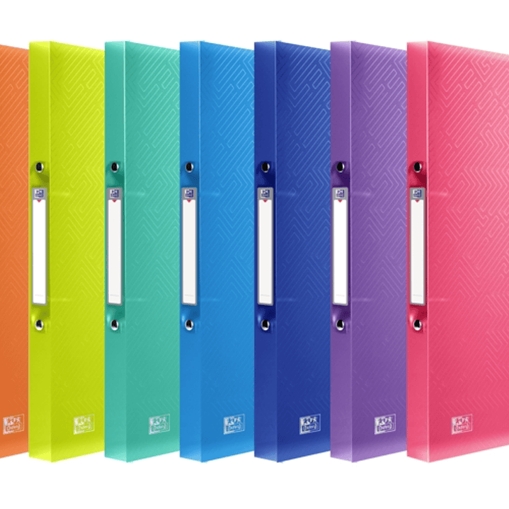 Oxford Urban Carpeta de Anillas A4 - Tapa Plastico Resistente - 2 Anillas de 15mm - Lomo Amplio de 20mm - Colores Surtidos 1