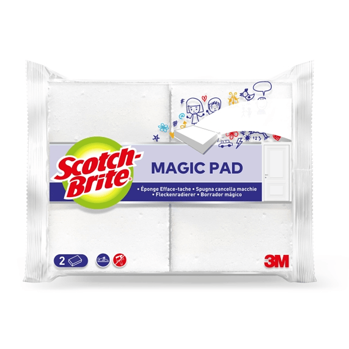 Scotch-Brite Magic Pad Pack de 2 Esponjas Magica de Limpieza - Color Blanco 1