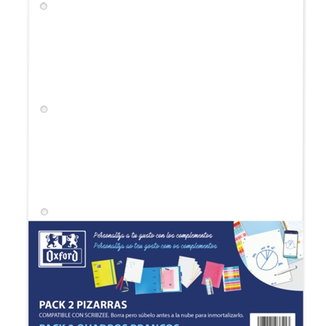 Oxford Complementos Pack 2U Pizarras W&E - Superficie de Escritura Magnetica - Incluye Rotulador y Borrador - Facil de Instalar y Transportar 1