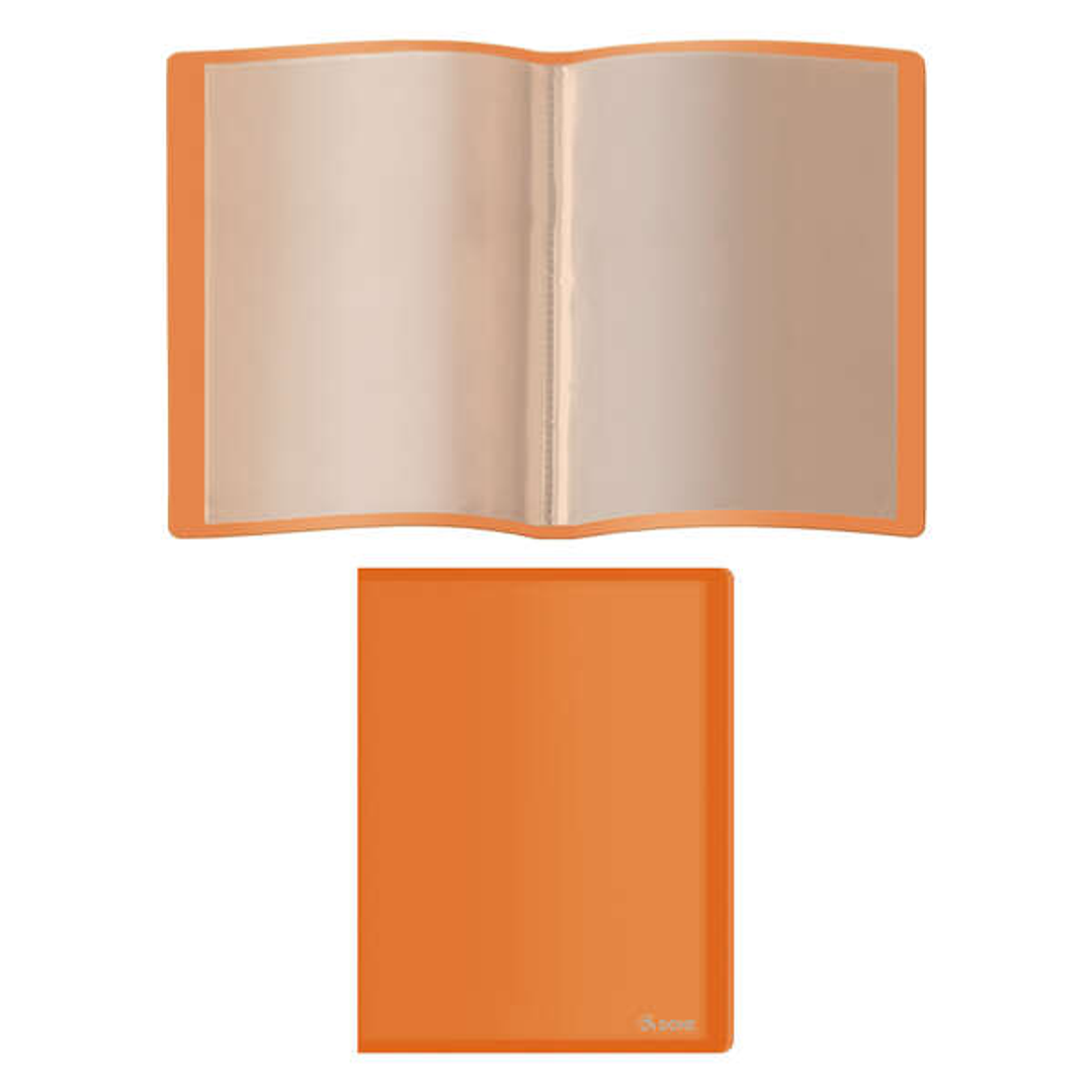Dohe Carpeta con 10 Fundas A4 - Tapa Flexible de Polipropileno - Fundas Transparentes Soldadas - Color Naranja 1